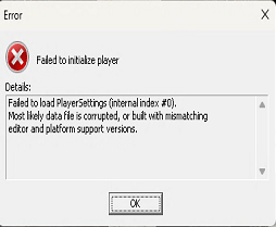 5.0 Failed to Load Player Error